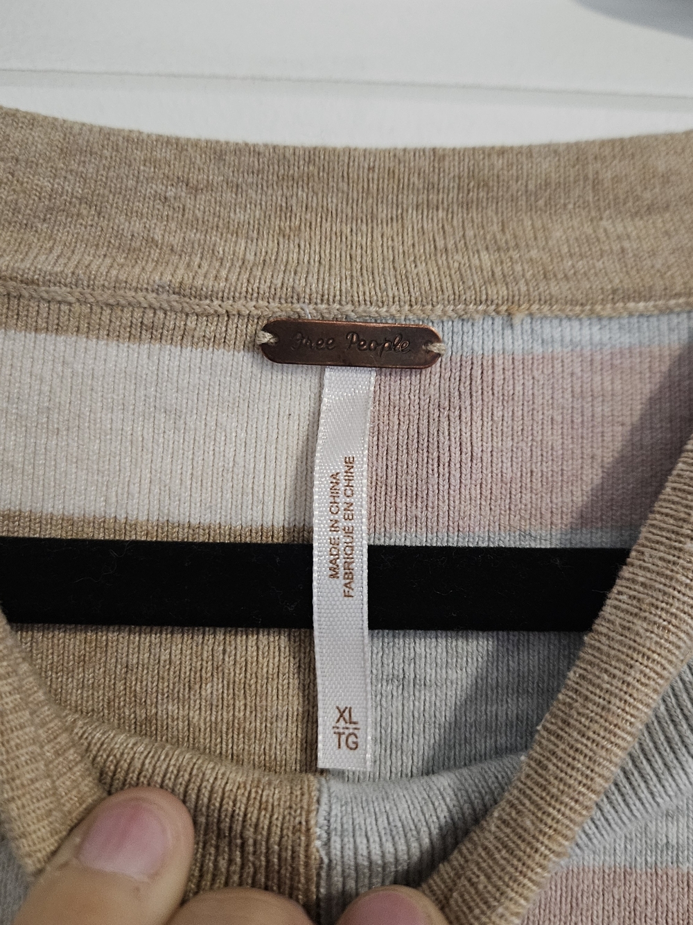 Free People Uptown Striped Oversizes Crewneck Sweater - Size XL - Picture 3 of 6